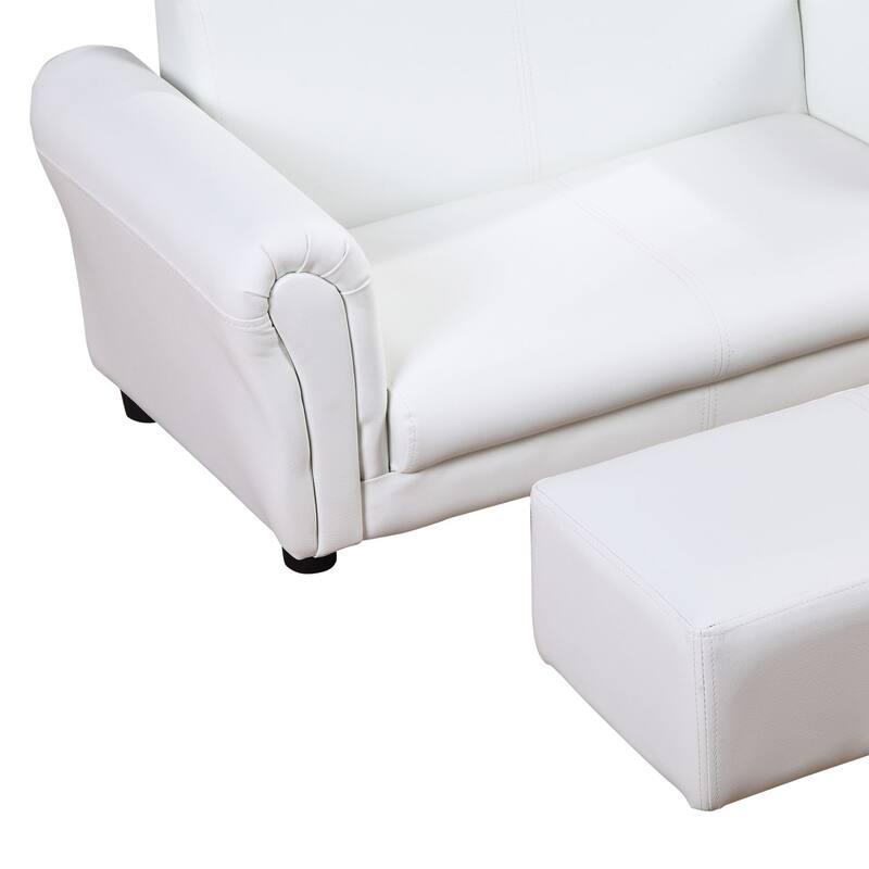 Qaba Kids Sofa Set with Footstool for Toddlers and Babies