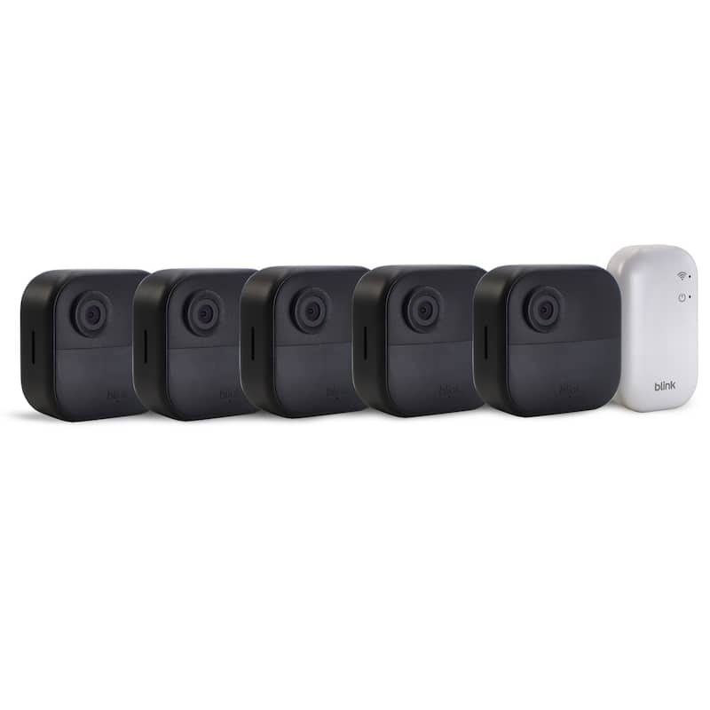 Blink Outdoor 4 Wireless Smart Security Camera - Sync Module Core Included (5 Cameras) - Black - Black