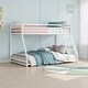 preview thumbnail 1 of 3, Ovi 78 Inch Twin over Full Bunk Bed, Ladder, Ground Level Bed, White Metal