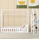 preview thumbnail 9 of 7, Modern Wood House Bed, with Fence and Detachable and Movable Storage Shelves