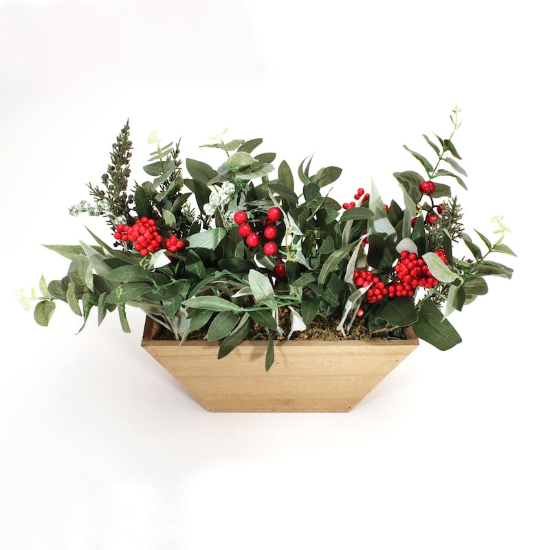 National Tree Company 22 in. Christmas Eucalyptus and Berry Arrangement - 22 in