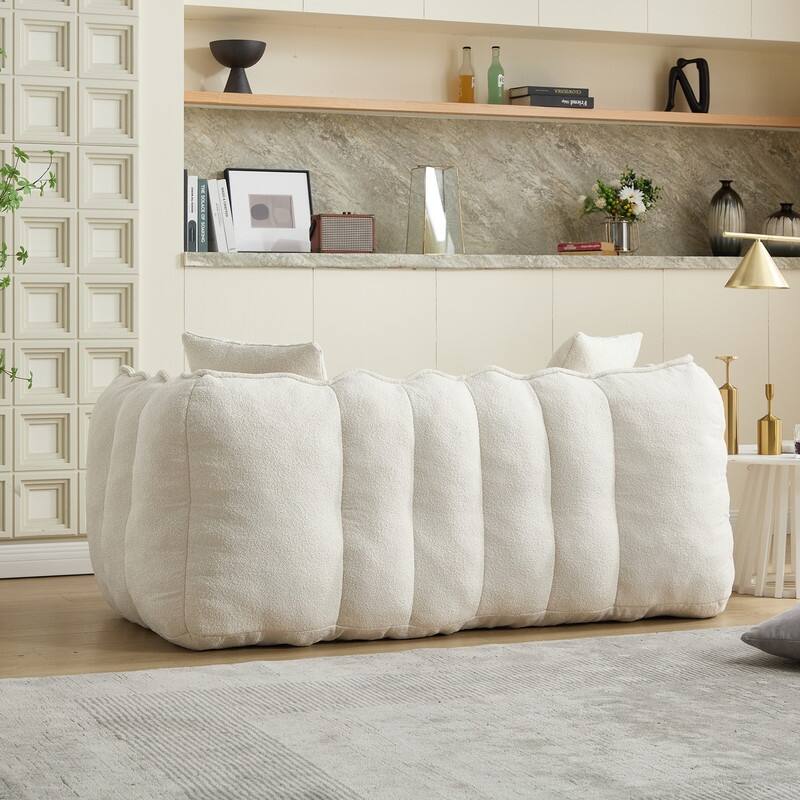 66-Inch Chenille Upholstered Loveseat with Pillows