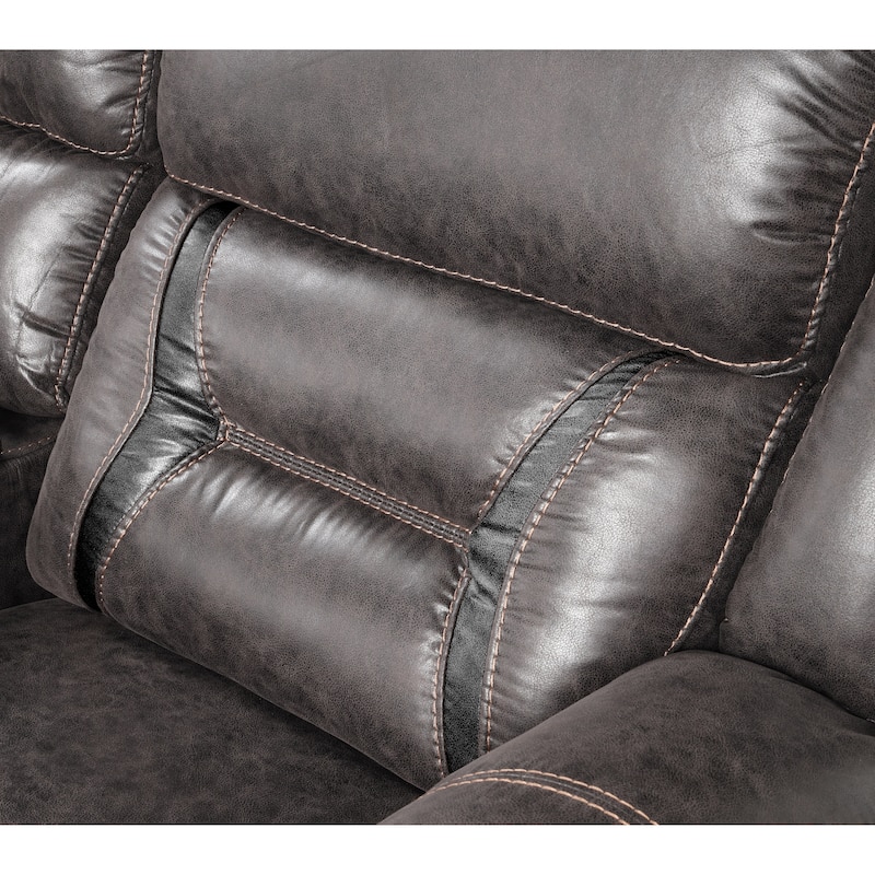 Roundhill Furniture Elkton Manual Motion Reclining Sofa with Storage Console