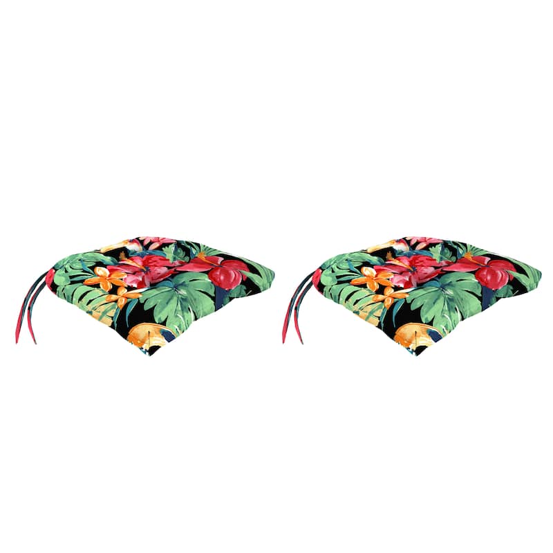 17" x 18" Outdoor Wicker Seat Cushion - Set of 2 - 18'' L x 17'' W x 3'' H