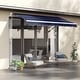 preview thumbnail 10 of 17, Outsunny 10x8-foot Manual Retractable Sunshade Shelter Awning Blue