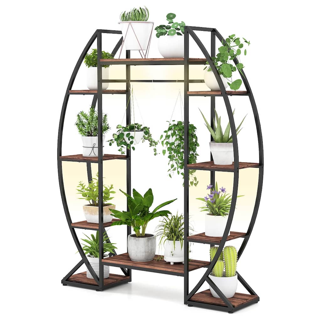 Costway 63” Tall 10-Tier Indoor Plant Stand with Grow Lights for - See Details