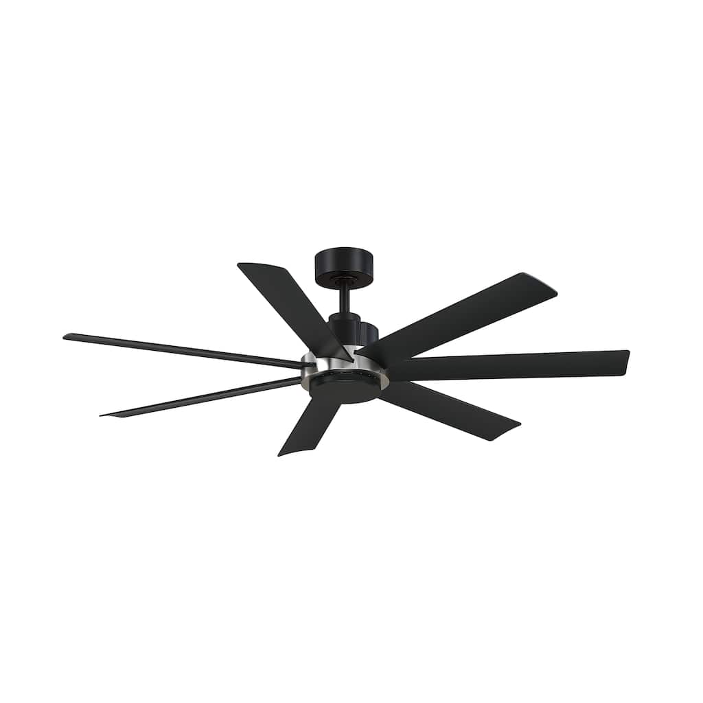 Pendry 56 inch Indoor/Outdoor Ceiling Fan - Black with Brushed Nickel Accent