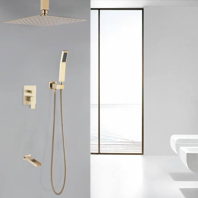 Proox 10" RainfallSquared Shower Head Handheld w/ Tub Spout Wall Mounted