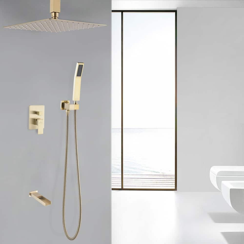 Proox 10" RainfallSquared Shower Head Handheld w/ Tub Spout Wall Mounted