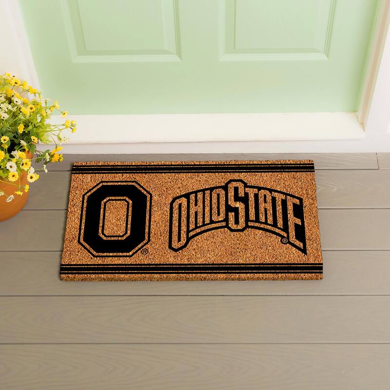 Ohio State University Monochrome Indoor/Outdoor Coir Door Mat - 28" x 16"