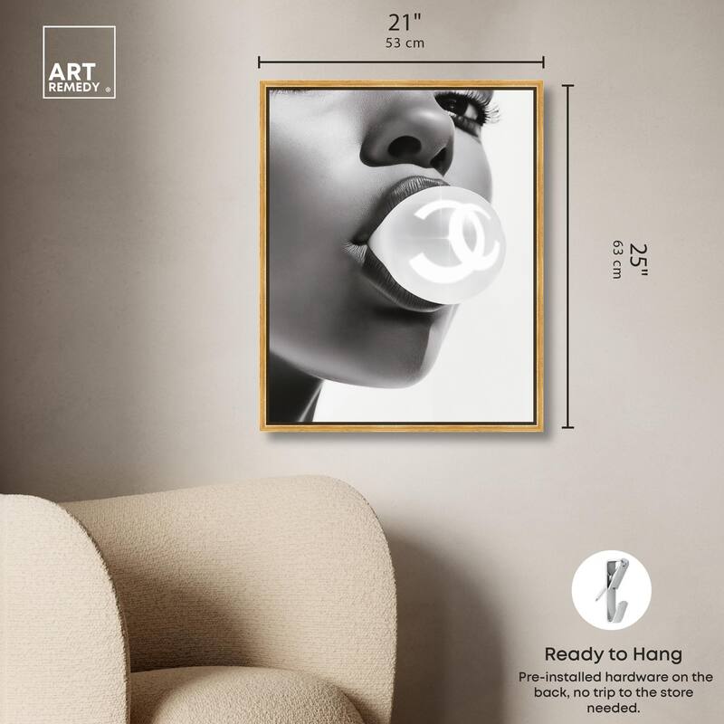 Bubble Gum Pop Monochrome Canvas by Art Remedy
