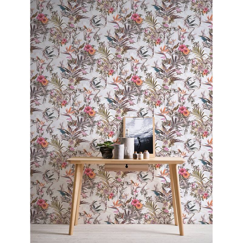 AS Creation Hollis White Tropical Wallpaper