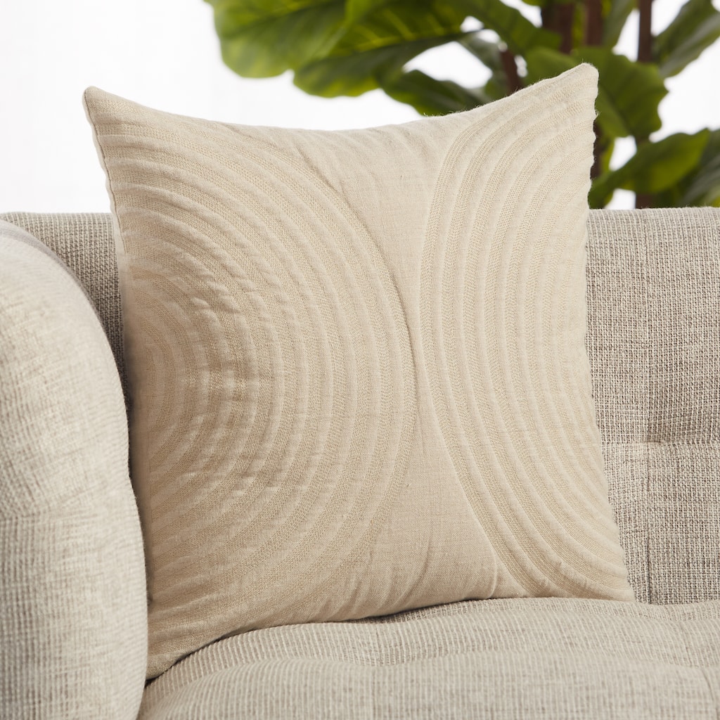 Lautner Light Taupe Geometric Throw Pillow