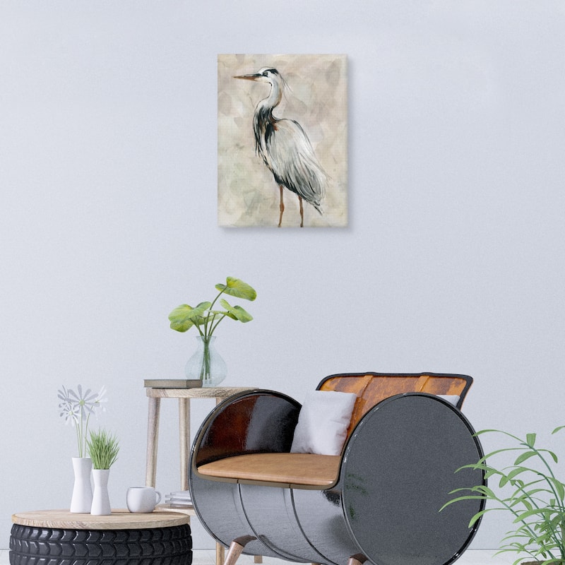 Crane at Dusk II Canvas Art Print