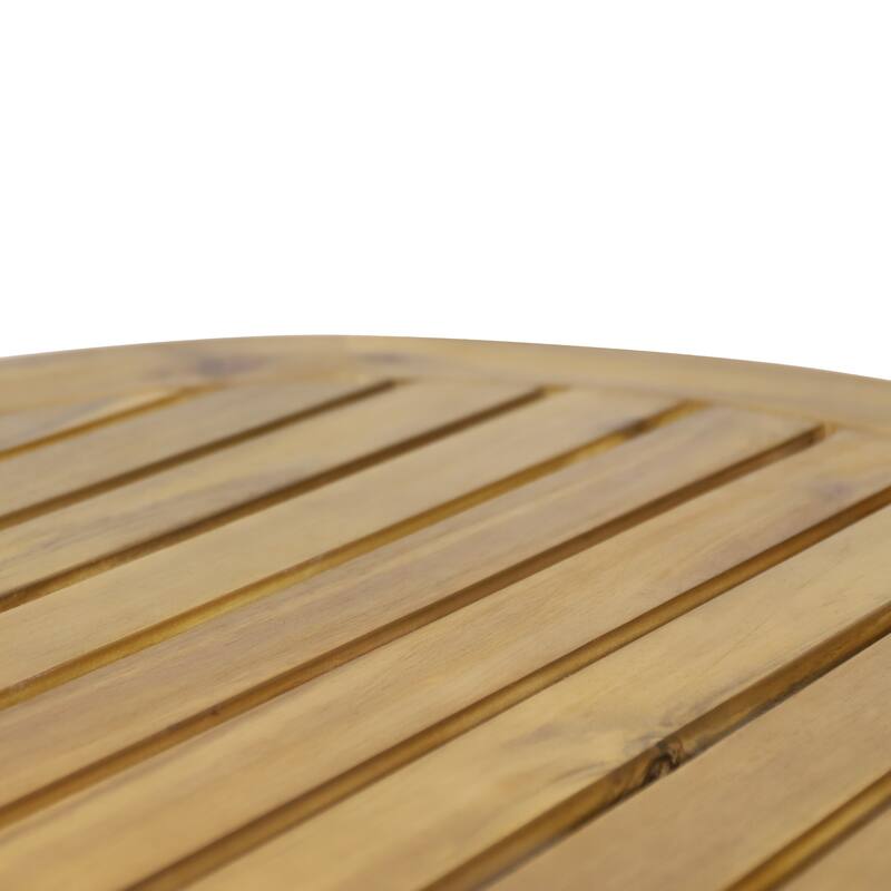 Solano Acacia Wood Outdoor Circular Coffee Table by Christopher Knight Home