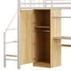 preview thumbnail 24 of 22, Twin Size Loft Bed with Storage Ladder, Metal Loft Bed Frame with Large Wardrobe & Desk for Teens Kids, No Box Spring Needed