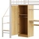 preview thumbnail 24 of 22, Twin Size Metal Loft Bed With Desk Wardrobe Storage Staircase