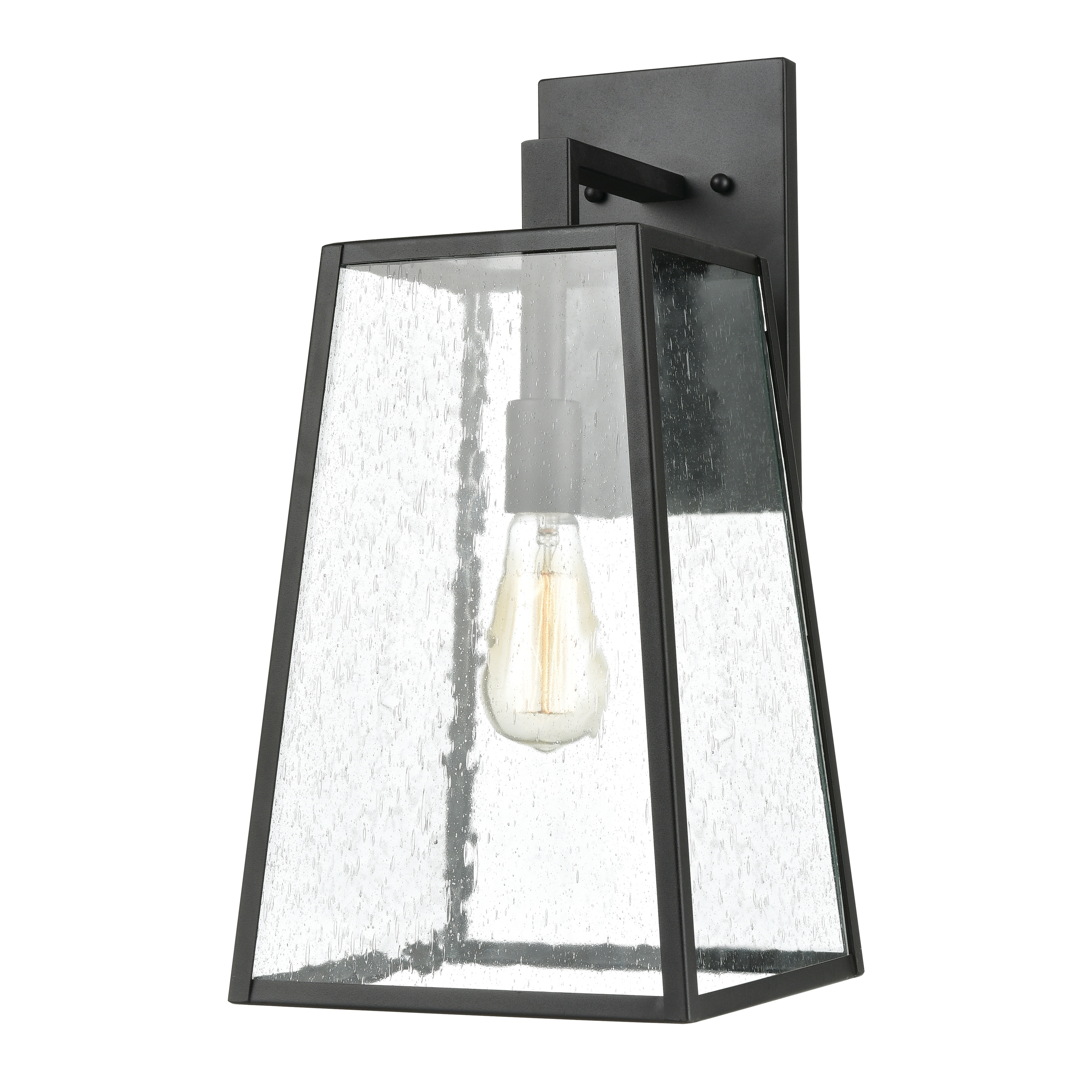 Elk Home Meditterano Matte Black With Seedy Glass 1 Light Wall Sconce