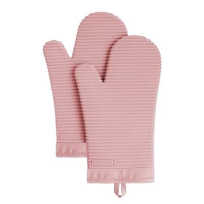 KitchenAid Ribbed Soft Silicone Oven Mitt 2-Pack Set, 7.5"x13"