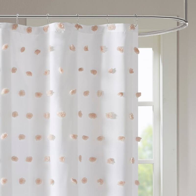 Casual Shower Curtain with Pom Pom