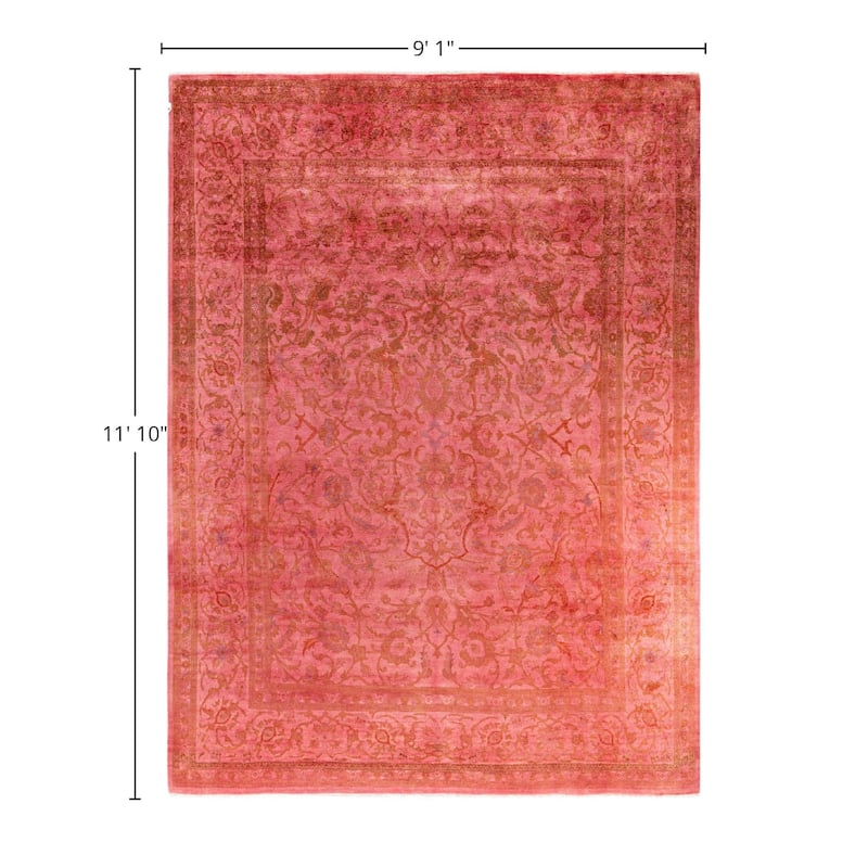 Overdyed One-of-a-Kind Hand-Knotted Area Rug - Pink - 9' 1" x 11' 10"