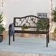 preview thumbnail 2 of 13, Sophia & William Outdoor Patio Metal Bench Antique Brass