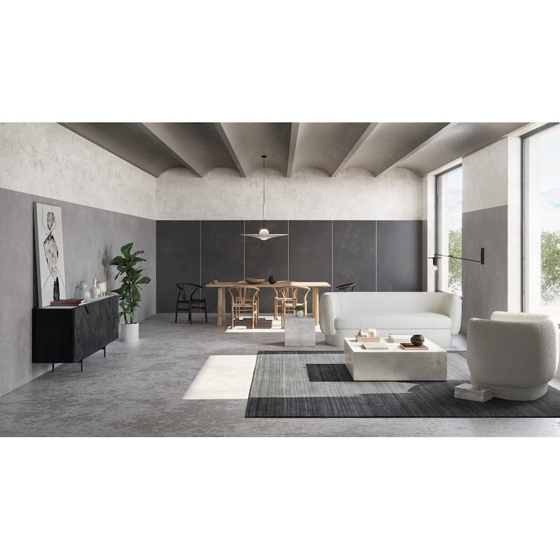 Aurelle Home Modern Fuzzy Upholstered Sofa