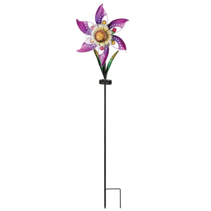 Blossom Solar Spinner Stake - Pink