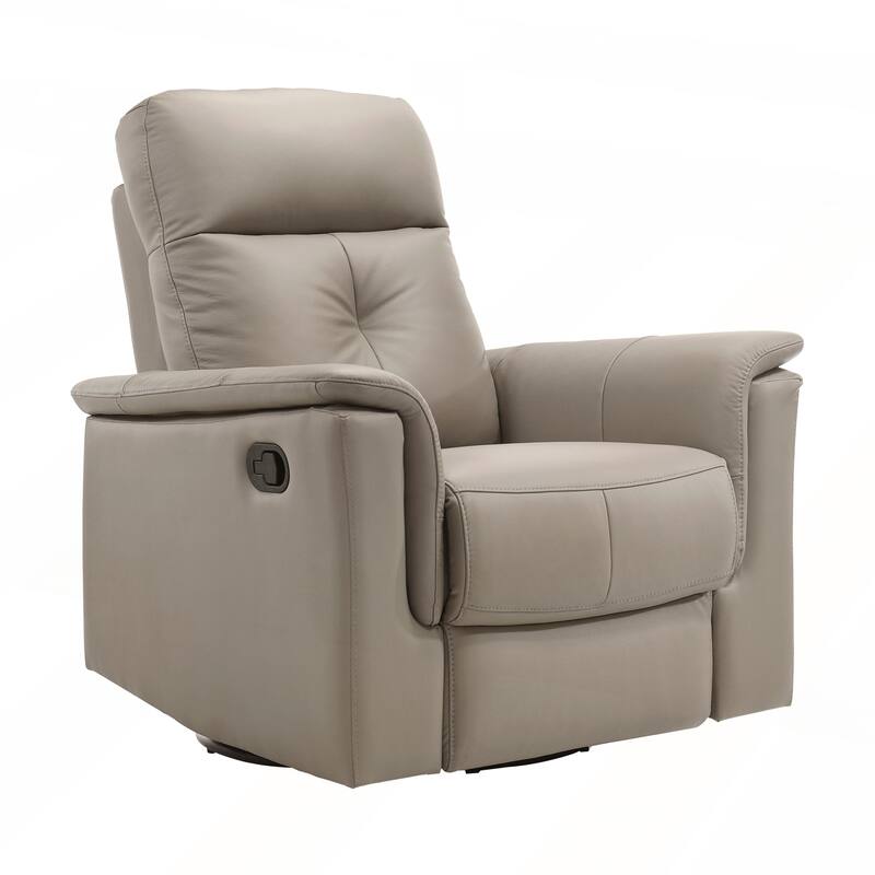 Silver Color Leather Upholstered Reclining Chair