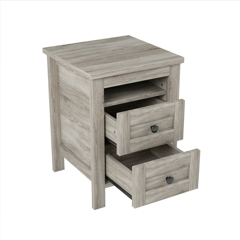 3/4-Piece Bedroom Sets Queen/Full Size Platform Bed w Storage/LED Nightstands Dresser Gray/Black/Antique
