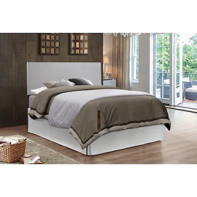 Light Grey Upholstered Headboard Full Size with Padded Design and Contemporary Clean Lines for Bedroom Style