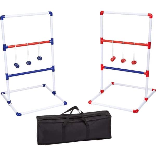 slide 2 of 5, Ladder Toss Outdoor Lawn Game Set with Soft Carrying Case, 2 Count - Blue,Red