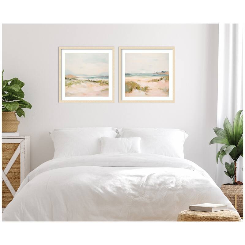 Kate and Laurel Tranquil Landscape 2 Piece Framed Wall Art Print Set by Amy Lighthall