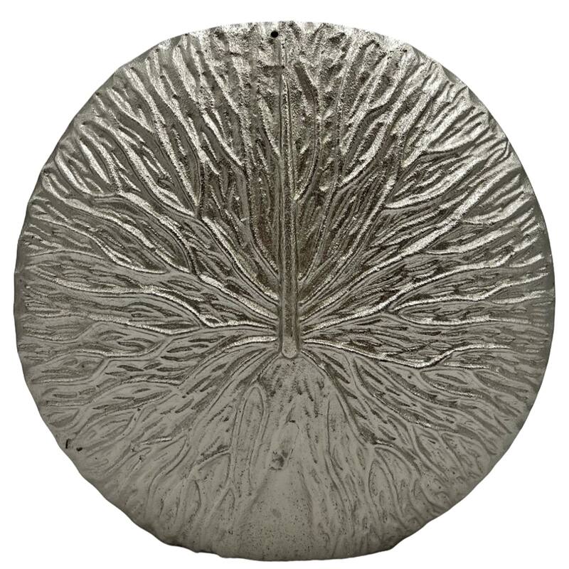 11 Inch Tall Decorative Handmade Aluminum Round Flower Vase - Silver
