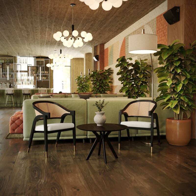 Commercial Grade Cane Rattan Dining Chair with Padded Seat