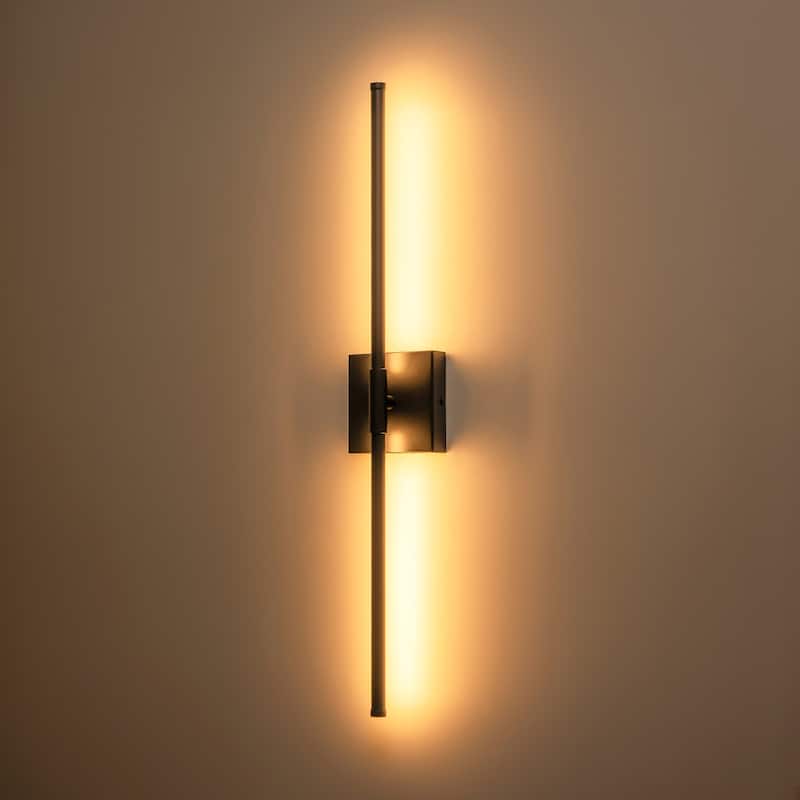 1-Light Modern Linear Aluminum Dimmable Integrated LED 3000K Warm Light Bathroom Vanity Lights for Mirror
