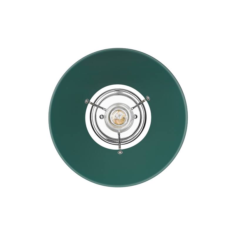 Yep by Golden Lighting Orwell 1-light Flush Mount in Chrome and Pine Green shade
