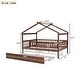 preview thumbnail 4 of 4, Full Size Wooden House Bed with Twin Size Trundle and Headboards, Space-Saving Design, Solid Pine Construction
