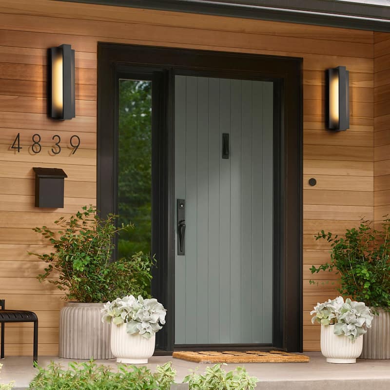 Modern Black Outdoor Wall Lights Aluminum Linear Dimmable LED Wall Sconce Lights for Outside