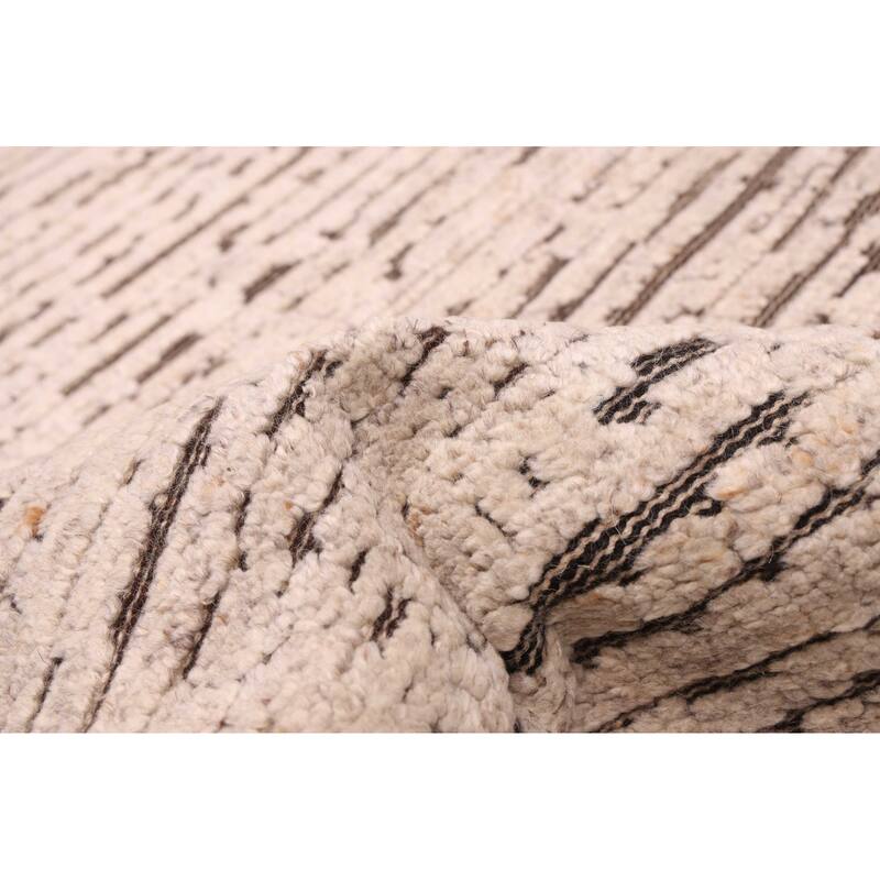 ECARPETGALLERY Hand-knotted Tangier Light Grey Wool Rug - 5'0 x 7'10