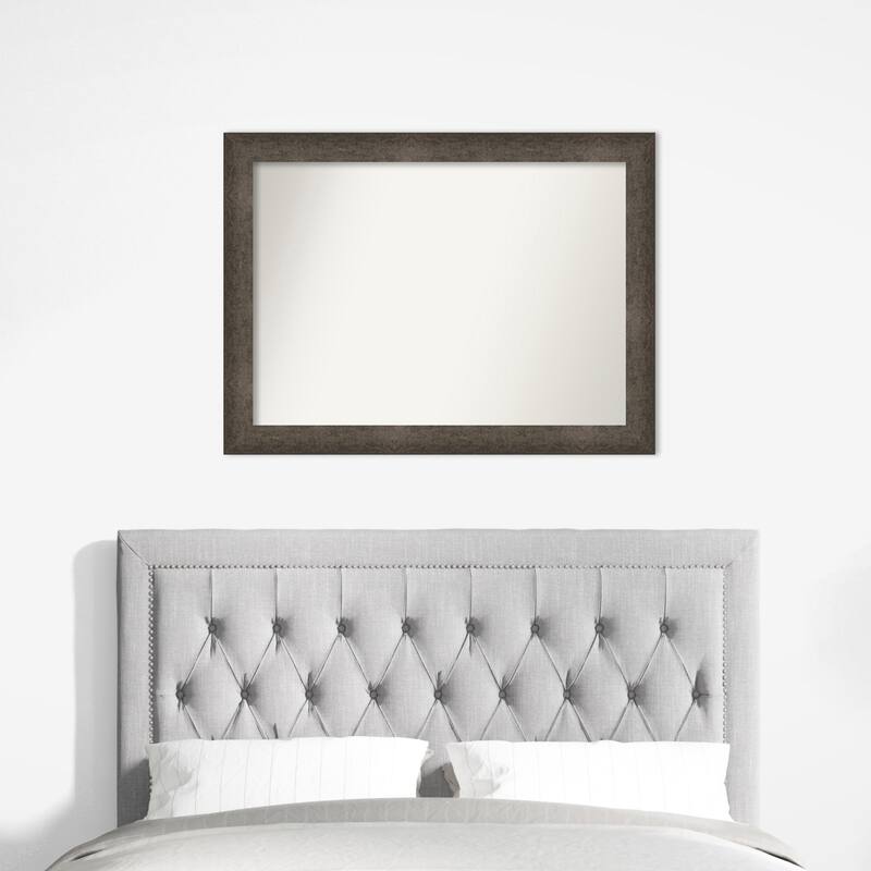 Dappled Non-Beveled Wood Framed Wall Mirror