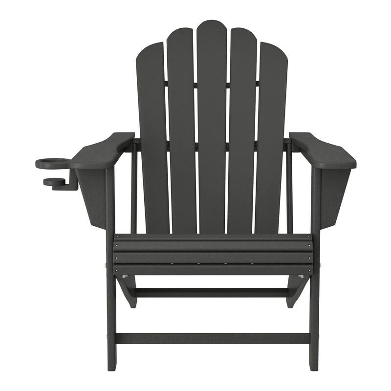 Aderson Outdoor Poly Adirondack Chair with Cupholders (Set of 2)