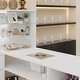 preview thumbnail 13 of 18, Modern White Manicure Table with Built-in Nail Dust Collector and Storage Drawers, Tempered Glass Shelf