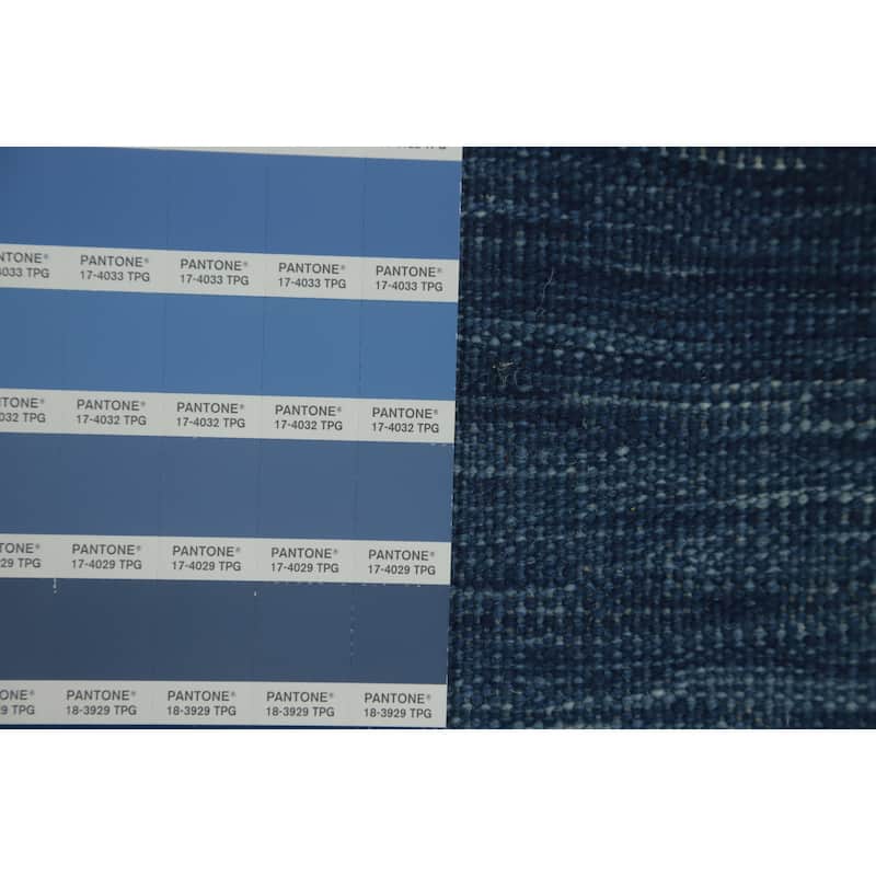 Hand Woven Southwestern Wool Blue Geometric Area Rug - 13' 0'' X 9' 9''