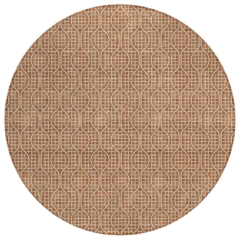 Machine Washable Indoor/ Outdoor Chantille Criss Cross Geo Rug