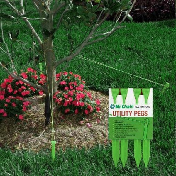 4ct Heavy Duty Green All Purpose Utility Peg Stakes 12"