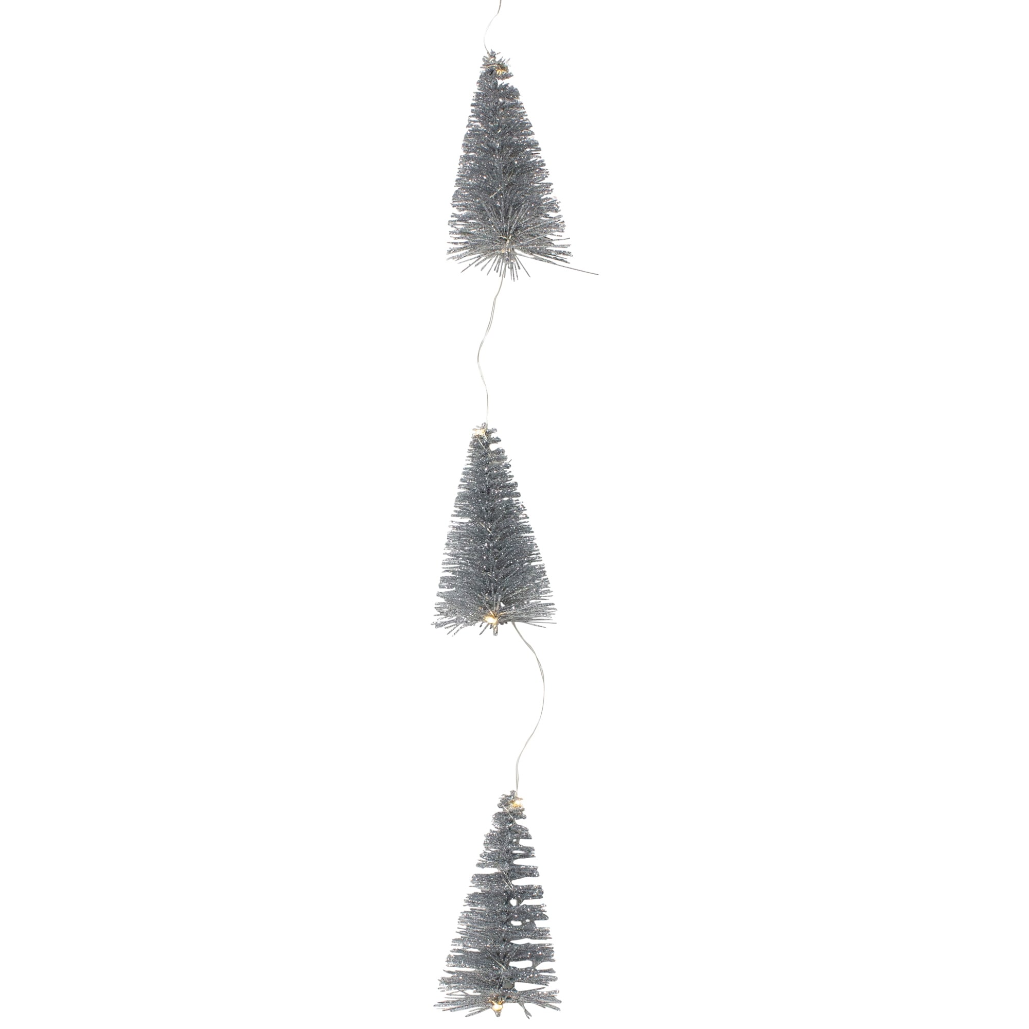 6.75' LED Lighted B/O Mini Sisal Tree Christmas Garland - Warm White Lights