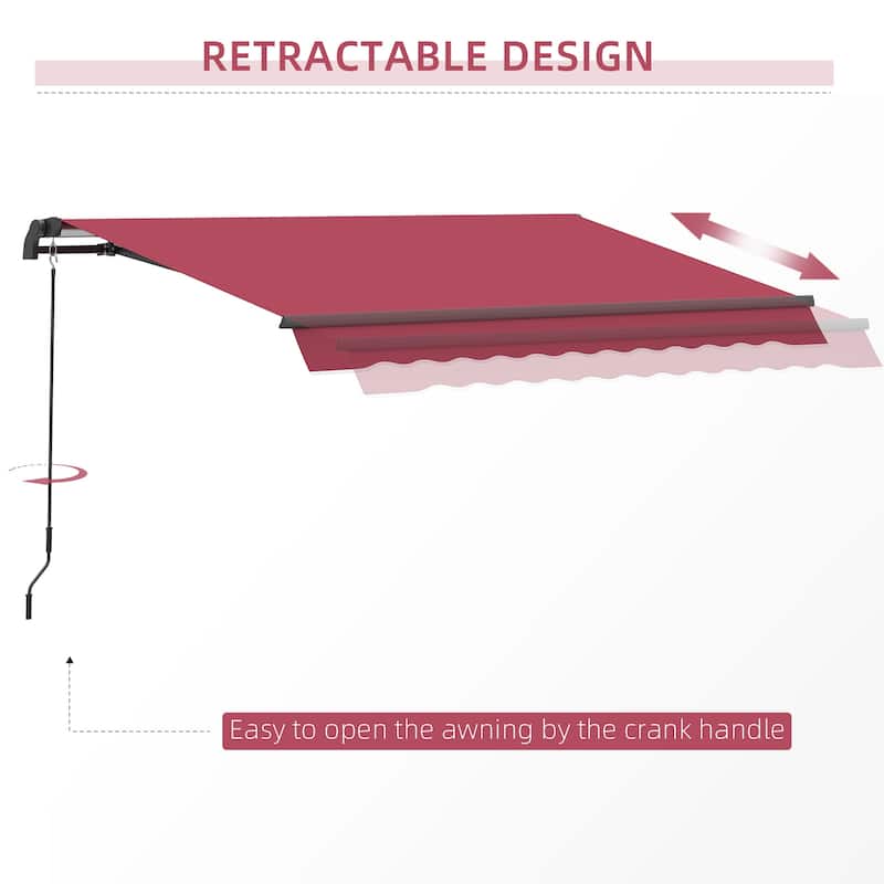 Outsunny 10x8-foot Manual Retractable Sunshade Shelter Awning