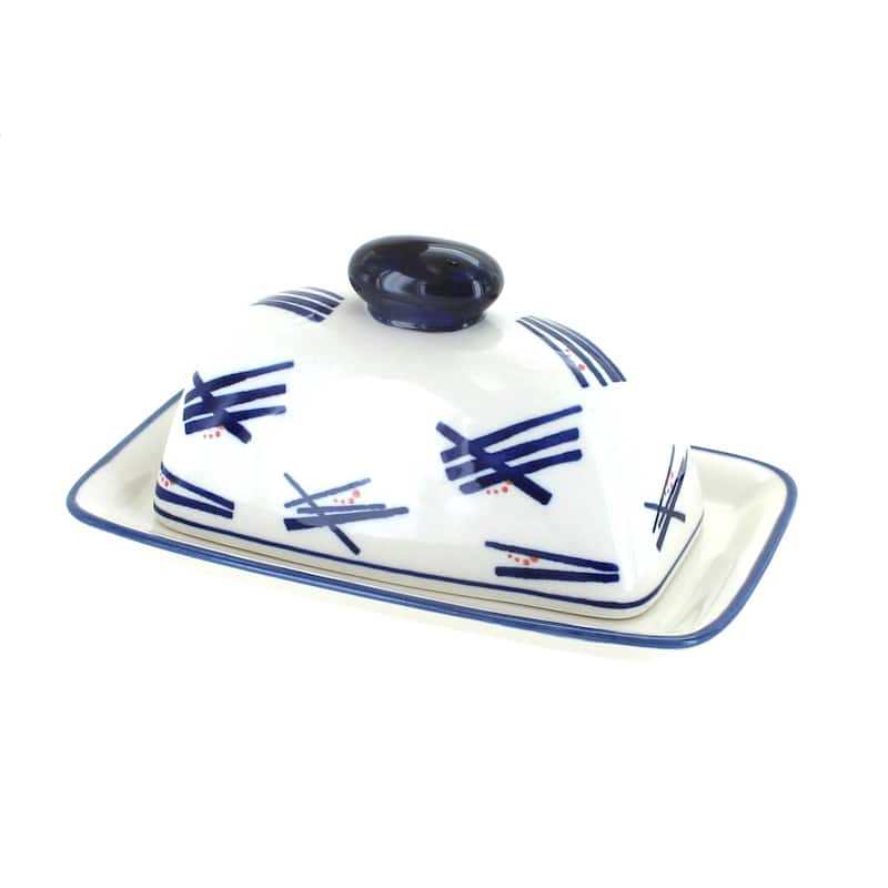 Blue Rose Polish Pottery 1377 Zaklady Butter Dish - Zoe