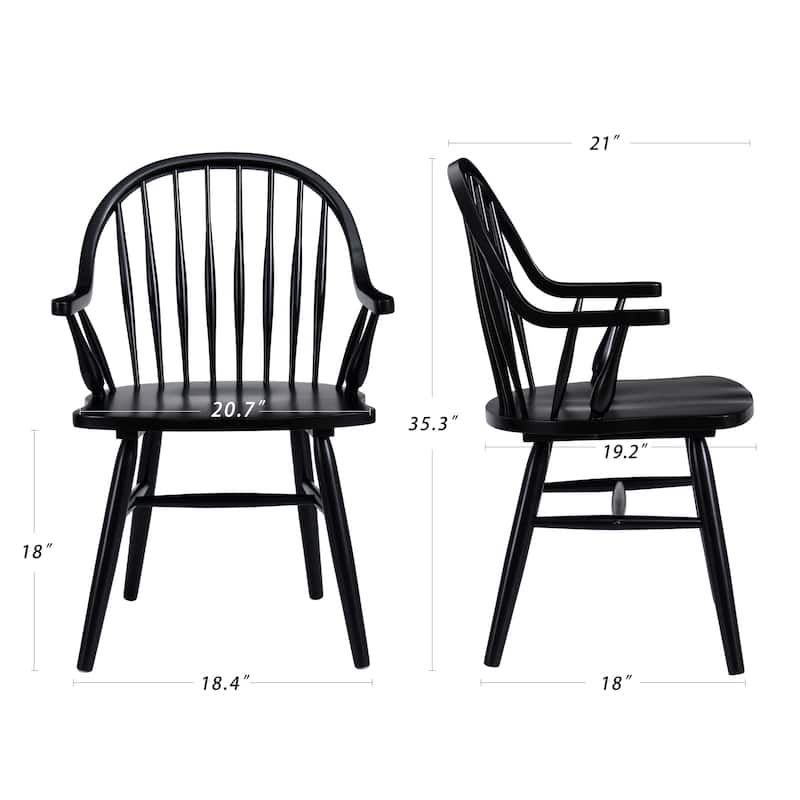 Farmhouse 20.7" Wide Windsor Back Arm Chair - 20.7"w x 21"d x 35.3"h